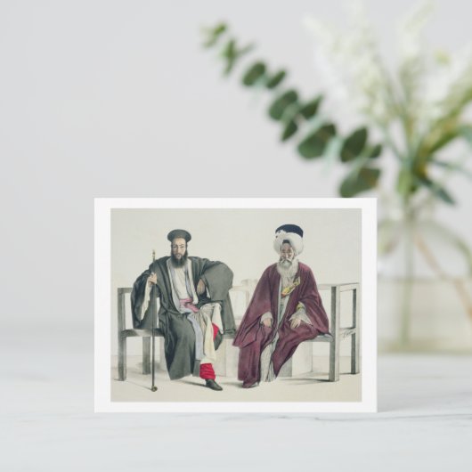 Ein griechischer Priester und ein Turk, graviert v Postkarte (Stehend Vorderseite)