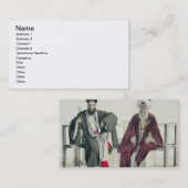 Ein griechischer Priester und ein Türke, graviert Visitenkarte (Vorne/Hinten)