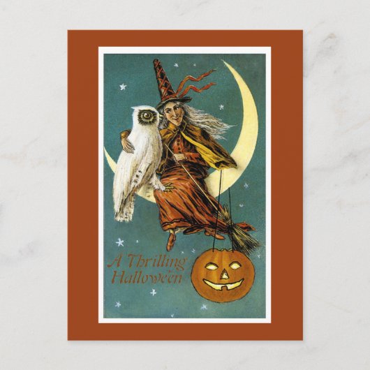 Ein grillendes Halloween Postkarte (Vorderseite)