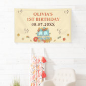 Ein Groovy Retro Rainbow 1. Geburtstag Banner (Insitu)