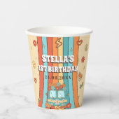 Ein Groovy Retro Rainbow 1. Geburtstag Pappbecher (Vorderseite)