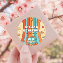 Ein Groovy Retro Rainbow 1. Geburtstag