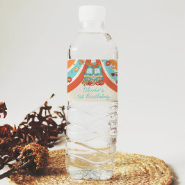 Ein Groovy Retro Rainbow 1. Geburtstag Wasserflaschenetikett