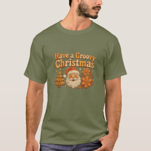 Ein groovy Weihnachten Retro-Santa-T-Shirt T-Shirt