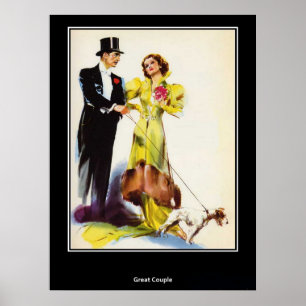 Ein großartig aussehendes Paar Vintage Retro Poste Poster