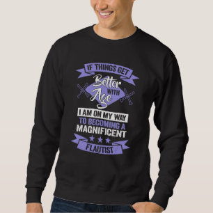 Ein großartiger Flutist-Geburtstagsflötenspieler Sweatshirt