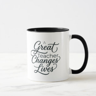 Ein großartiger Lehrer verändert Leben Typography Tasse