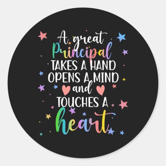 Ein großartiger Schulleiter Beste Principals Runder Aufkleber (Vorderseite)