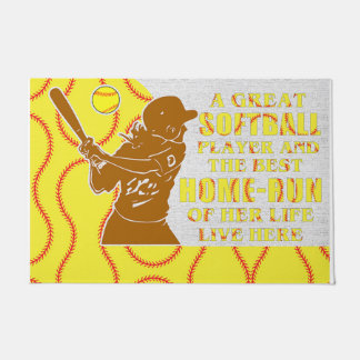 Ein großartiger Softball-Player und der beste Zuha Fußmatte