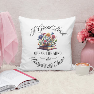 Ein großartiges Buch erfreut floral  Kissen