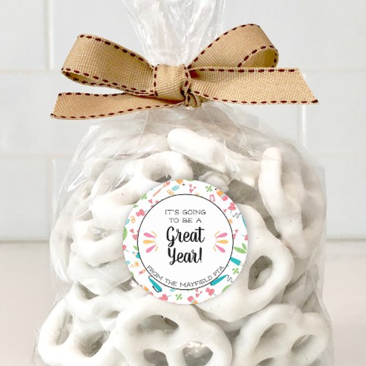 Ein großartiges Jahr zurück zur Schule Runder Aufkleber