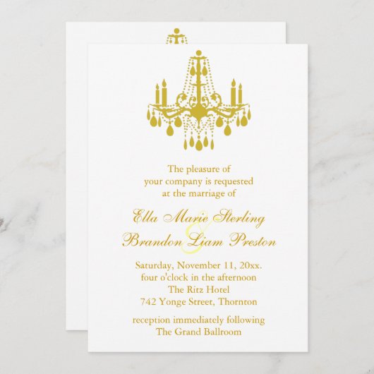 Ein großer Ballsaal für eine Hochzeitsfeier 2 (gel Einladung (Vorne/Hinten)