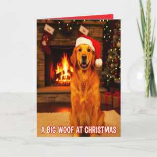 EIN GROSSER BELLER VOM HUND AN WEIHNACHTEN KARTE