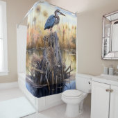 Ein großer blauer Heron in den Everglades Duschvorhang (Beispiel)