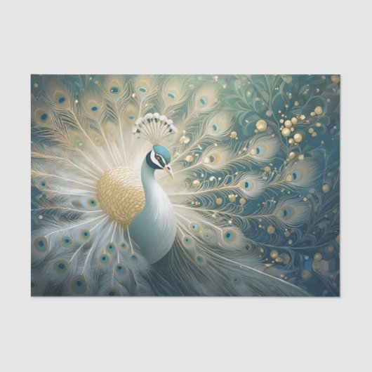 Ein großer Eingang, weißes Feathers Peacock Finery Seidenpapier (Vorderseite)