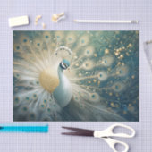 Ein großer Eingang, weißes Feathers Peacock Finery Seidenpapier (Handwerk)