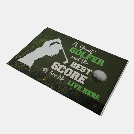 Ein großer Golfer und das beste Ergebnis seines Le Fußmatte (Schrägansicht)