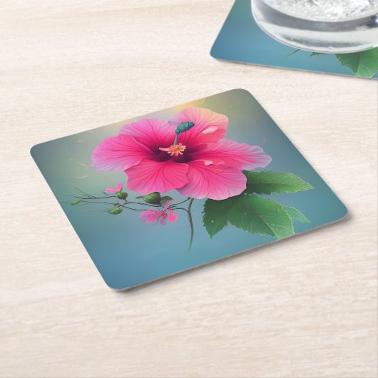 Ein großer Hibiskus in voller Blüte Rechteckiger Pappuntersetzer (angewinkelt)