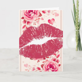 Ein großer Kuss für dich am Valentinstag Feiertagskarte