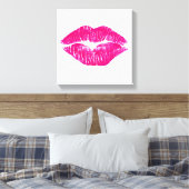 Ein großer Kuss Rosa Lippen Moderne Kunst Version Leinwanddruck (Insitu (Schlafzimmer))