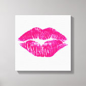 Ein großer Kuss Rosa Lippen Moderne Kunst Version  Leinwanddruck (Vorderseite)