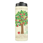 Ein großer Lehrer Personalisierter Apfelbaum Thermosbecher (Vorderseite)