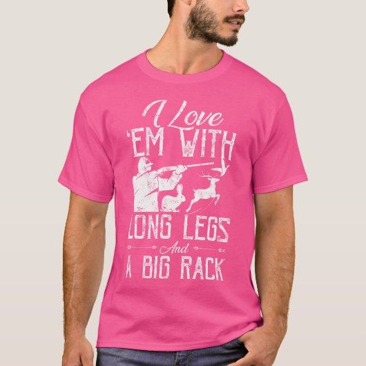 Ein großer Rack Funny Deer Rabbit Entenjagd T-Shirt (Vorderseite)