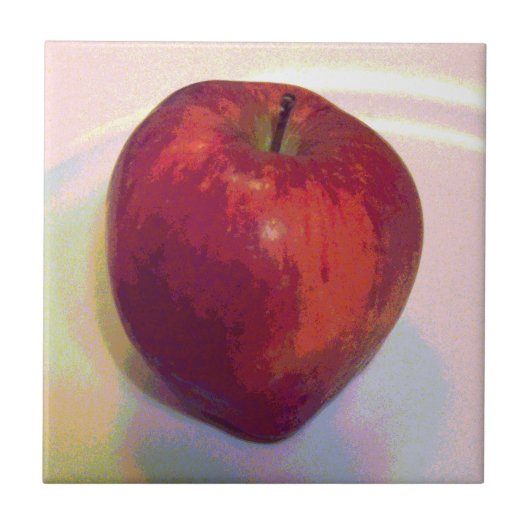 Ein großer roter Apfel Fliese (Vorderseite)