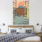 Ein großer schöner Bärenjunge Leinwanddruck (Insitu (Schlafzimmer))