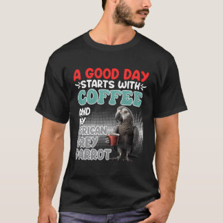 Ein großer Tag beginnt mit Kaffee und meinem graue T-Shirt
