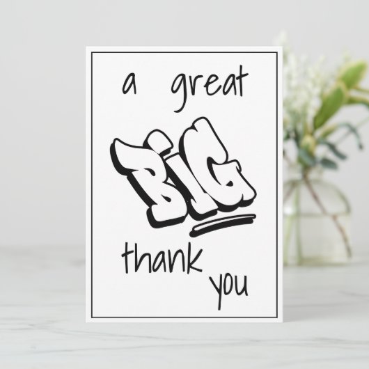 Ein großes Dankeschön an den mutigen schwarzen Typ Dankeskarte (Stehend Vorderseite)