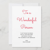 Ein großes Dankeschön an die schwarze und rote Typ Dankeskarte (Rückseite)