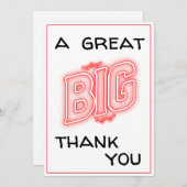 Ein großes Dankeschön an die schwarze und rote Typ Dankeskarte (Vorne/Hinten)