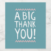 Ein großes Dankeschön Flaschenlabel spielerisch ty Weinetikett (Einzelnes Label)