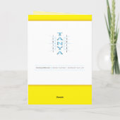 Ein großes Dankeschön in fröhlichem Blau mit gelbe Karte (Rückseite)