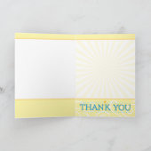 Ein großes Dankeschön in fröhlichem Blau mit gelbe Karte (Innenseite)