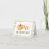 Ein großes Dankeschön Pumpkin 1. Geburtstag Vielen Dankeskarte (Vorderseite)