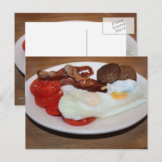 Ein großes Frühstück Postkarte (Vorne/Hinten)