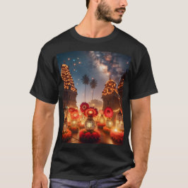 ein großes Gebäude mit einer Blume, die Stern auf T-Shirt