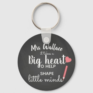 ein großes Herz, um kleinen Köpfen Lehrer Mode bei Schlüsselanhänger