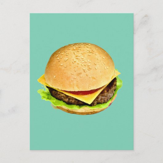 Ein großes Juicy-Cheeseburger-Foto Postkarte (Vorderseite)