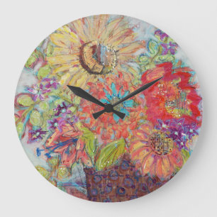Ein großes Leben nach Lydias Art Sangria Große Wanduhr