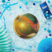 Ein großes, schlichtes Weihnachtsgeschenk Pappteller (Party)