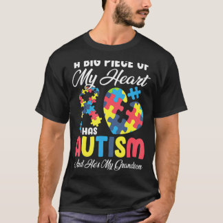 Ein großes Stück meines Herzens hat Autismus-Bewus T-Shirt