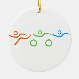 Ein großes Triathlongeschenk für Ihren Freund od Keramikornament