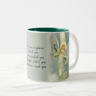 Ein großes und wunderbares Zeichen erschien am Him Zweifarbige Tasse