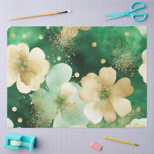 Ein grün-goldenes St. Patrick-Design #3 Seidenpapier (Basteln)