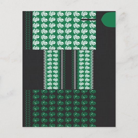 ein grün-schwarzes Muster mit einem Baum in der Mi Flyer (Hinten)