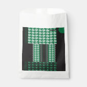 ein grün-schwarzes Muster mit einem Baum in der Mi Geschenktütchen (Vorderseite)