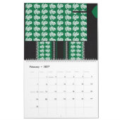 ein grün-schwarzes Muster mit einem Baum in der Mi Kalender (Feb 2027)